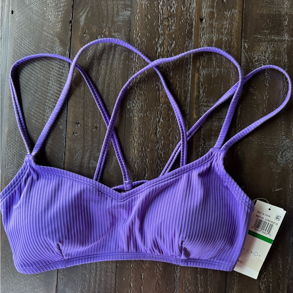 Salt + Cove Purple Ribbed Bikini